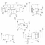 Harper Cream 5 Piece Modular Fabric Sofa with Ottoman - Image 10