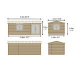 Shire Thetford 44mm Log Cabin 20ft x 10ft (6 x 3m) - Image 8