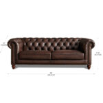 Allington 3 Seater Brown Leather Chesterfield Sofa - Image 6