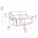 Oscar Grey Leather Power Reclining Large 2 Seater Sofa with Power Headrest - Image 2