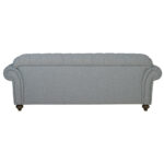 Bordeaux Button Back Grey Fabric 4 Seater Sofa - Image 9