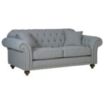 Bordeaux Button Back Grey Fabric 2 Seater Sofa - Image 7