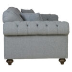 Bordeaux Button Back Grey Fabric 2 Seater Sofa - Image 8