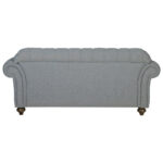 Bordeaux Button Back Grey Fabric 2 Seater Sofa - Image 9