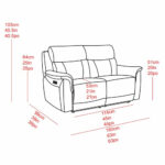 Oscar Grey Leather Power Reclining 2 Seater Sofa with Power Headrest - Image 2