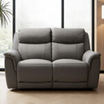 Oscar Grey Leather Power Reclining 2 Seater Sofa with Power Headrest - Image 4