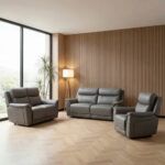Oscar Grey Leather Power Reclining 2 Seater Sofa with Power Headrest - Image 5