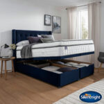 Silentnight Velvet Full Ottoman Divan Base with Bloomsbury Headboard in 2 Colours & 3 Sizes