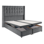 Silentnight Velvet Full Ottoman Divan Base with Bloomsbury Headboard in 2 Colours & 3 Sizes - Image 6