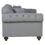 Bordeaux Button Back Grey Fabric Armchair - Image 6