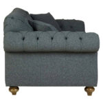 Bordeaux Button Back Blue Fabric Armchair - Image 6