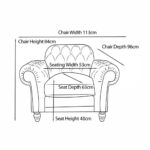 Bordeaux Button Back Grey Velvet Armchair - Image 6