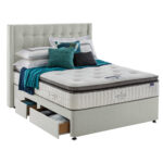 Silentnight Continental Drawer Divan Base with Bloomsbury Headboard in Slate Grey in 3 Sizes - Image 28