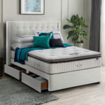 Silentnight 4 Drawer Divan Base with Bloomsbury Headboard in Slate Grey in 3 Sizes - Image 42