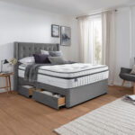 Silentnight Velvet Continental Divan Base with Bloomsbury Headboard in 2 Colours & 3 Sizes - Image 2
