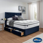 Silentnight Velvet 4 Drawer Divan Base with Bloomsbury Headboard in 2 Colours & 3 Sizes