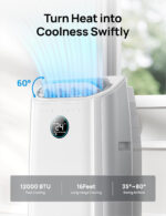 Dreo Smart 3-in-1 Portable Air Conditioner, 12000 BTU Drainage-Free Cooling AC Unit, Silent Mobile Air Conditioner for Bedroom, APP/Voice/Remote Control, 24h Timer with Fan & Dehumidifier, AC516S - Image 3